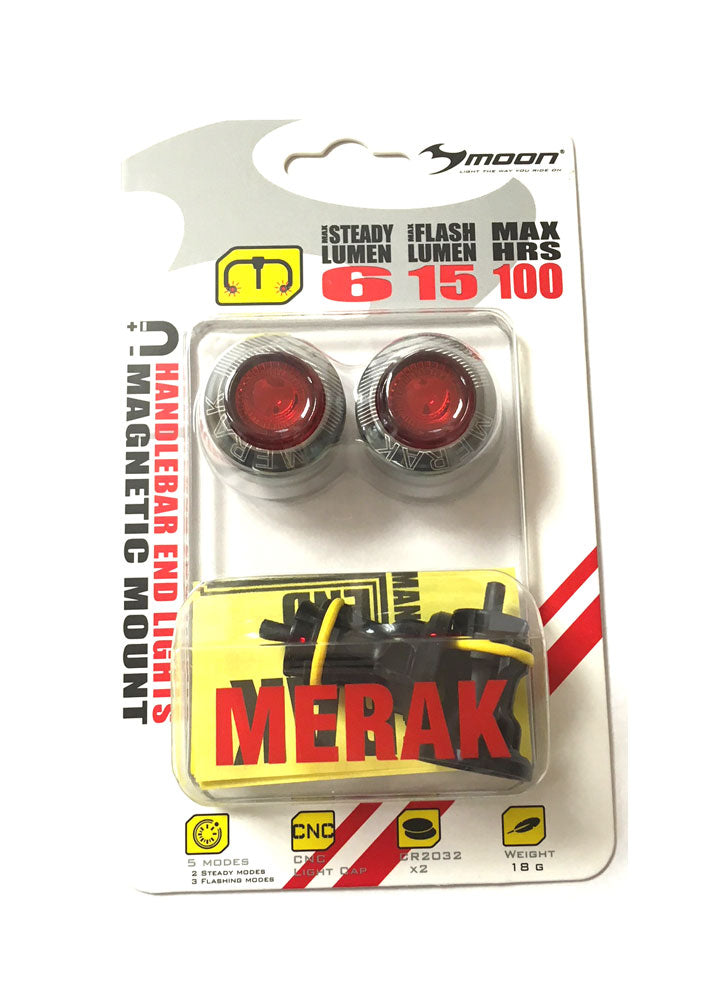 Moon Merak Set Luci Bici A Led: Luci Fine Barra Con Supporto Magnetico E 5 Modalità