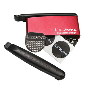 Lezyne Lever Patch Kit - Bike Puncture Repair Kit - Red