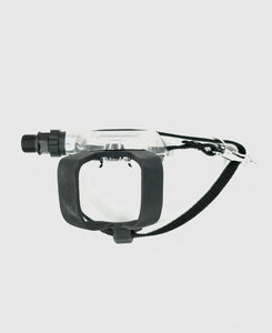 Wellgo LU-961- Road Bike Pedals + Toe Clips & Straps