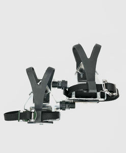 Wellgo LU-961- Road Bike Pedals + Toe Clips & Straps