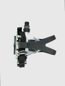 Wellgo LU-961- Road Bike Pedals + Toe Clips & Straps