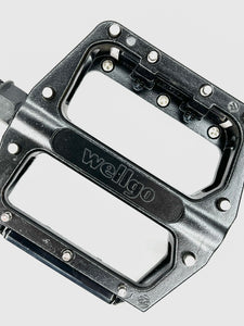 Black Metal Bike Pedals Metal Bike Pedals Wellgo B087U Flat