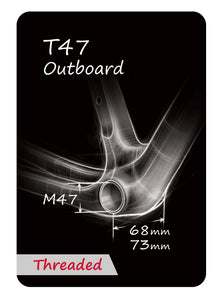 Token T47 Threaded External Bottom Bracket 68/73mm - Sram DUB