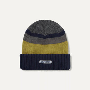 SealSkinz Cromer Waterproof Cold Weather Roll Cuff Striped Beanie