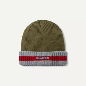 SealSkinz Holkham Waterproof Cold Weather Striped Roll Cuff Beanie