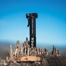 Load image into Gallery viewer, Lezyne Presta Pocket Drive Mini Pump against a blue sky and wooden background