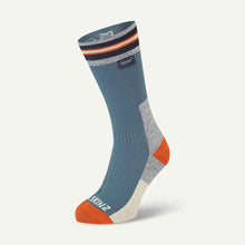 Load image into Gallery viewer, SealSkinz Surlingham Waterproof All Weather Mid Length Striped Cuff Socks