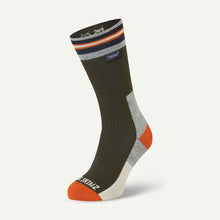 Load image into Gallery viewer, SealSkinz Surlingham Waterproof All Weather Mid Length Striped Cuff Socks