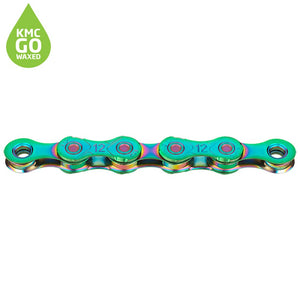 KMC X12 Waxed Chain - 12 Speed - 126L - Aurora Green