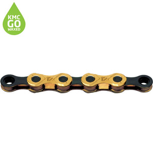 KMC X12 Waxed Chain 12 Speed - 126L - Ti-N Gold / Black