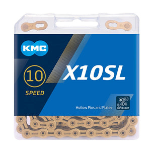 KMC X10-SL Chain 10 Speed - 114L - Gold For Sram / Shimano / Campagnolo