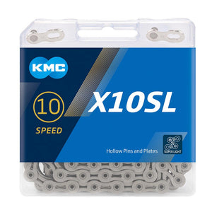 KMC X10-SL Silver 10 Speed Chain 114 Link