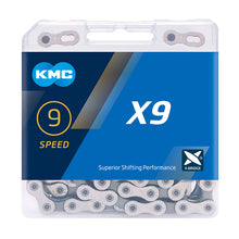 Load image into Gallery viewer, KMC X9 Chain - 9 Speed - 114L - Silver / Grey