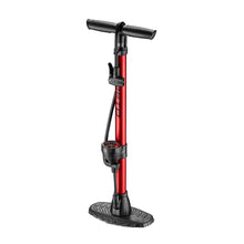 Load image into Gallery viewer, Beto Blaze Alloy Track Pump + Gauge - Black / Red