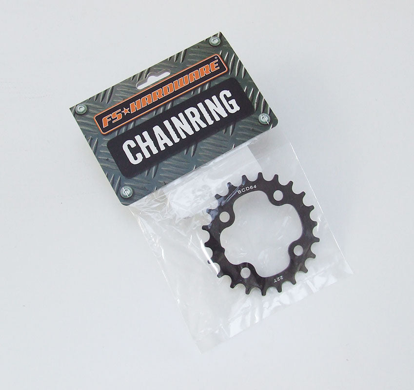 FS Hardware Mountain Bike Alloy Inner Chainring - 22T - 64mm - 4 Bolt ...