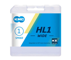 KMC HL1 - Wide - Half Link Single Speed Chain 1/8" - Silver