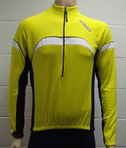 MIDAS Long Sleeve Winter Cycling Jersey Top - Yellow - Small