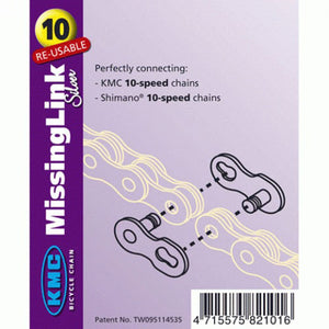 KMC 10 Missing Link For KMC or Shimano 10 Speed Chain - Silver