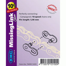 Load image into Gallery viewer, KMC 10C Missing Link For 10 Speed Campagnolo Chain - Silver