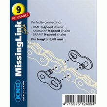 Load image into Gallery viewer, KMC 9 Missing Link For KMC Sram or Shimano 9 Speed Chain - Gold