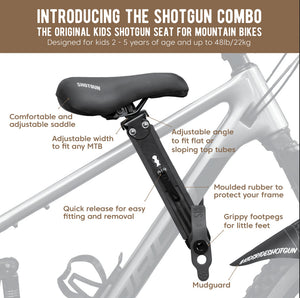 Kids Ride Shotgun Front Mounted Seat 2-5yr Old - Combo Box