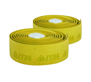 ITM Cork Embossed Handlebar Tape -Yellow